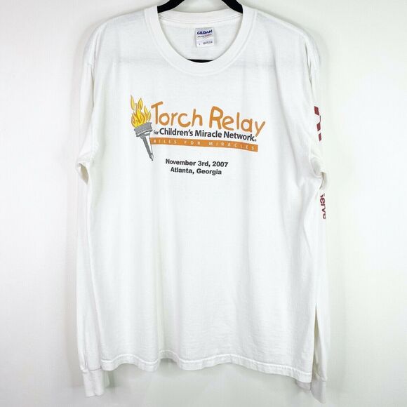 Children Miracle Network Torch Relay 2007 Long Sleeve T-Shirt Size Large L Mens - Picture 1 of 7